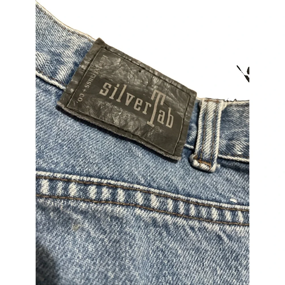 VTG 90s Levi's SilverTab Baggy Jeans  Men's 42x32 Medium Wash Skater Y2K Denim